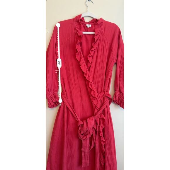 Rhode Resort Red Red Jagger Wrap Dress size L - Picture 9 of 13